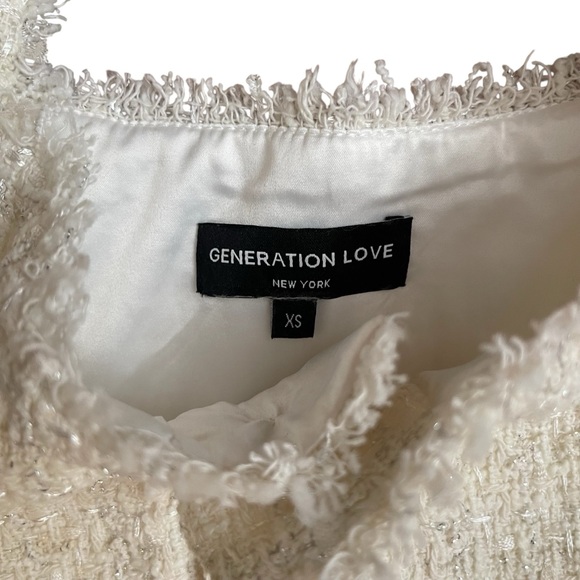 Woman's Generation Love Cream & Sparkly Sequin Gold Tweed Mini Dress XS - Picture 8 of 10